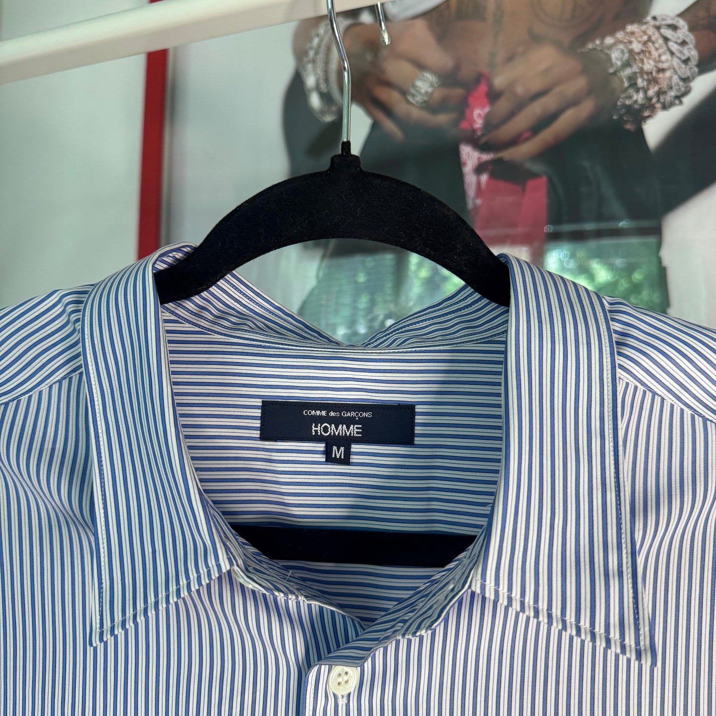 CDG HOMME Multi Stripe Button Up