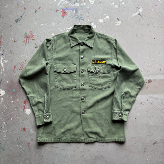 Vintage Thrashed Army Button Up
