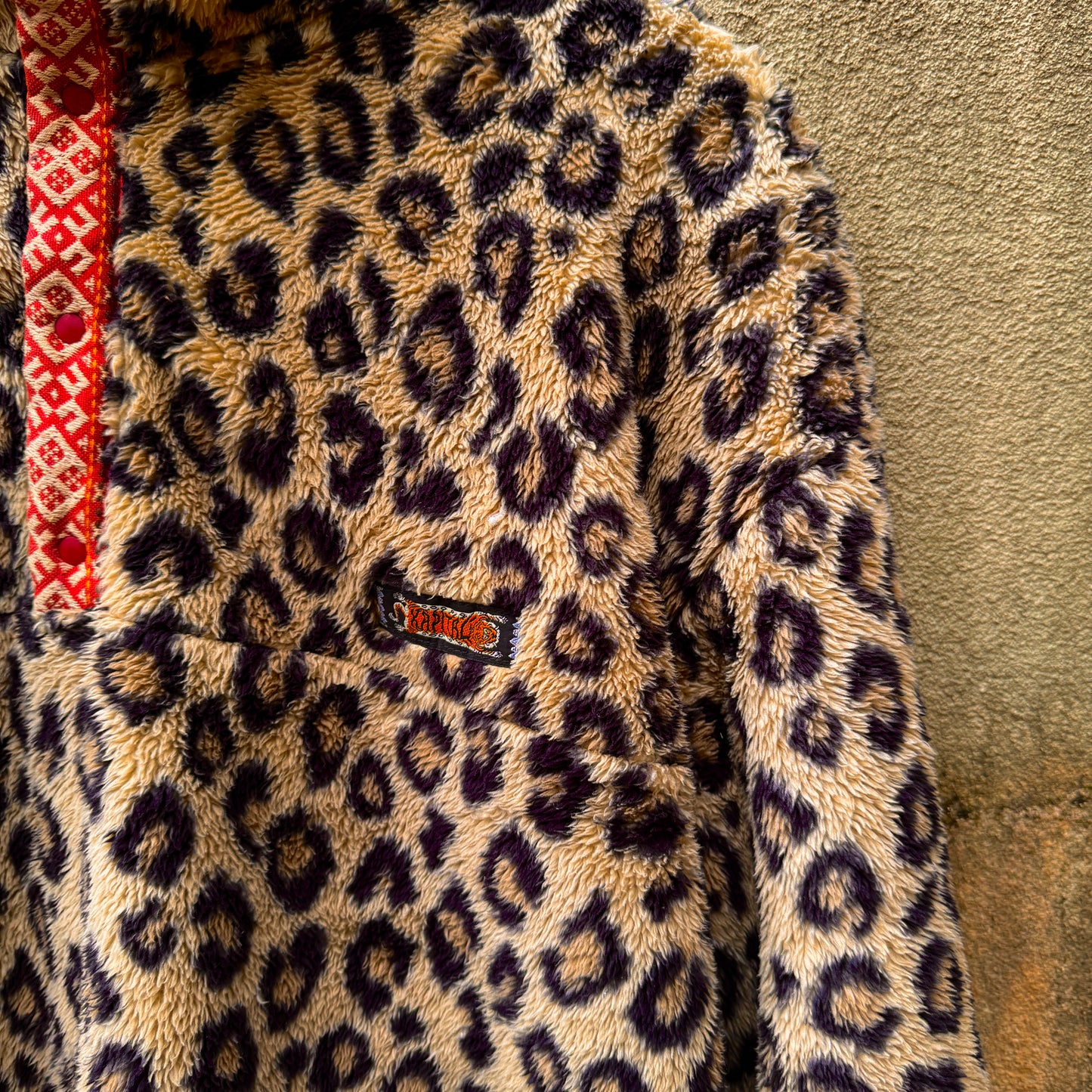 Kapital Leopard Print Snap Fleece