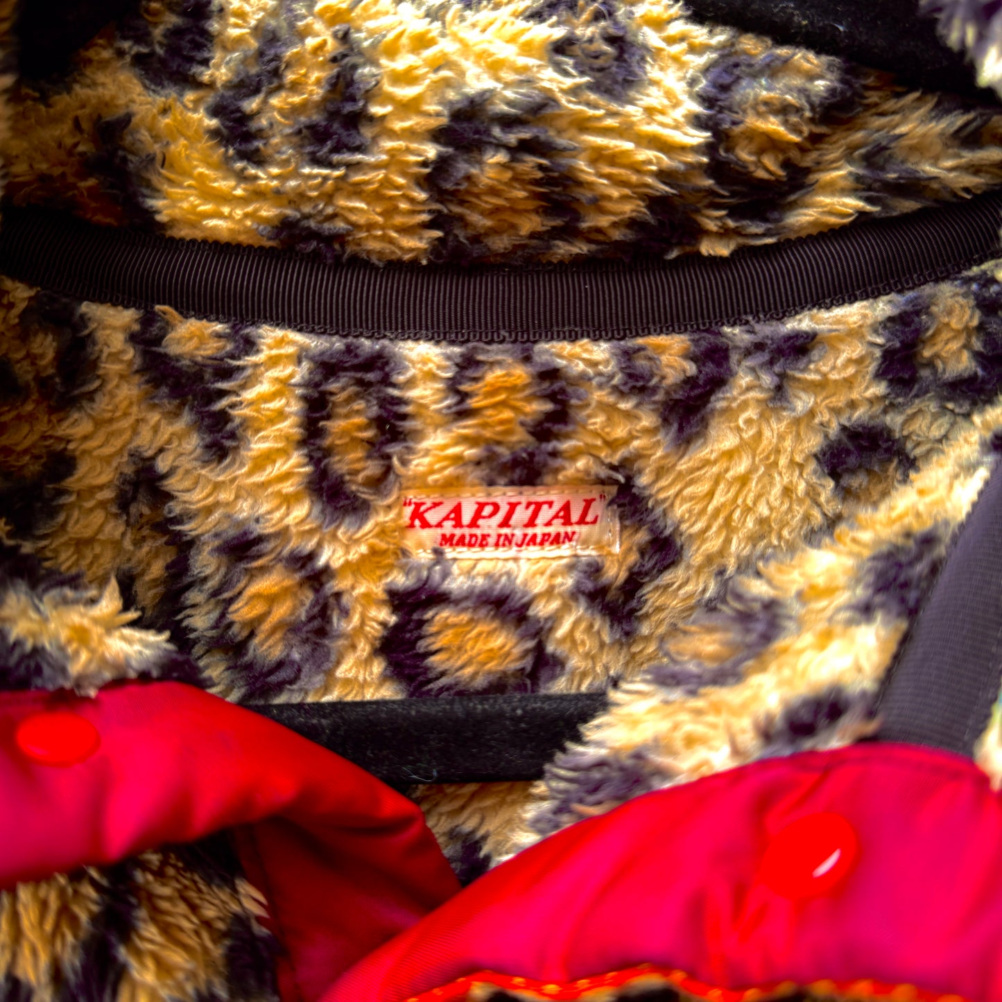 Kapital Leopard Print Snap Fleece